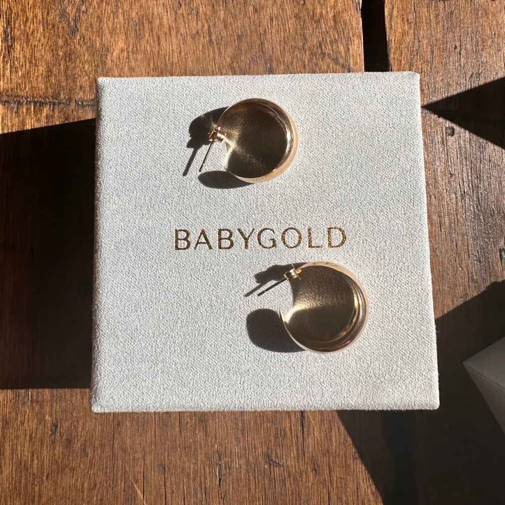 Babygold Thick Dome Hoop Earrings
